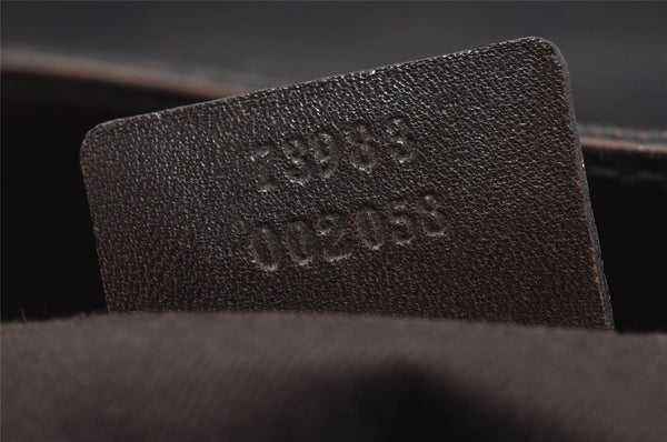 Authentic GUCCI Vintage Shoulder Tote Bag GG Canvas Leather 73983 Brown 7982I