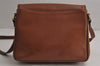 Authentic Burberrys Vintage Leather Shoulder Cross Body Bag Purse Brown 7985J