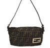 Authentic FENDI Zucca Hand Shoulder Bag Pouch Purse Canvas Leather Brown 7986J