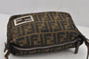 Authentic FENDI Zucca Hand Shoulder Bag Pouch Purse Canvas Leather Brown 7986J