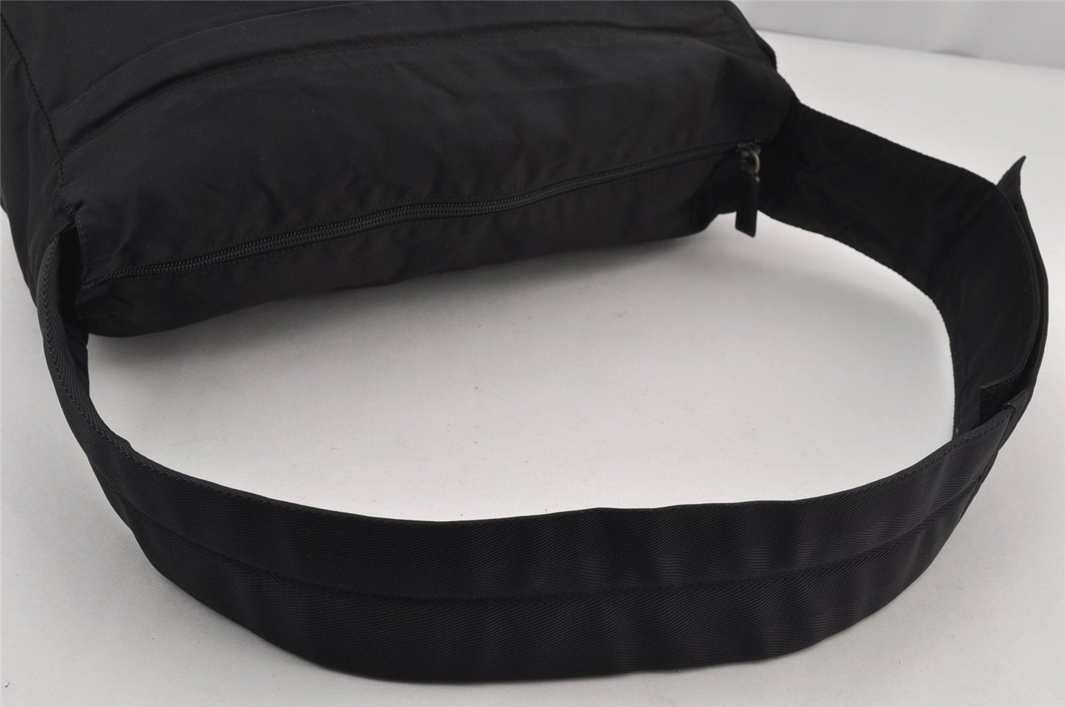 Authentic PRADA Nylon Tessuto Leather Shoulder Cross Body Bag Black 7987J