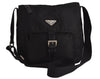 Authentic PRADA Nylon Tessuto Leather Shoulder Cross Body Bag Purse Black 7988J