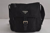 Authentic PRADA Nylon Tessuto Leather Shoulder Cross Body Bag Purse Black 7988J