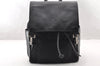 Authentic GUCCI Vintage Drawstring Backpack Nylon Leather 0030233 Black 7989I
