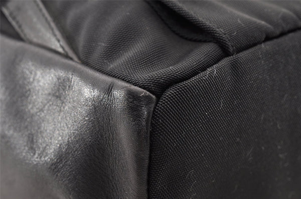 Authentic GUCCI Vintage Drawstring Backpack Nylon Leather 0030233 Black 7989I