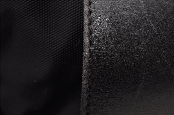 Authentic GUCCI Vintage Drawstring Backpack Nylon Leather 0030233 Black 7989I