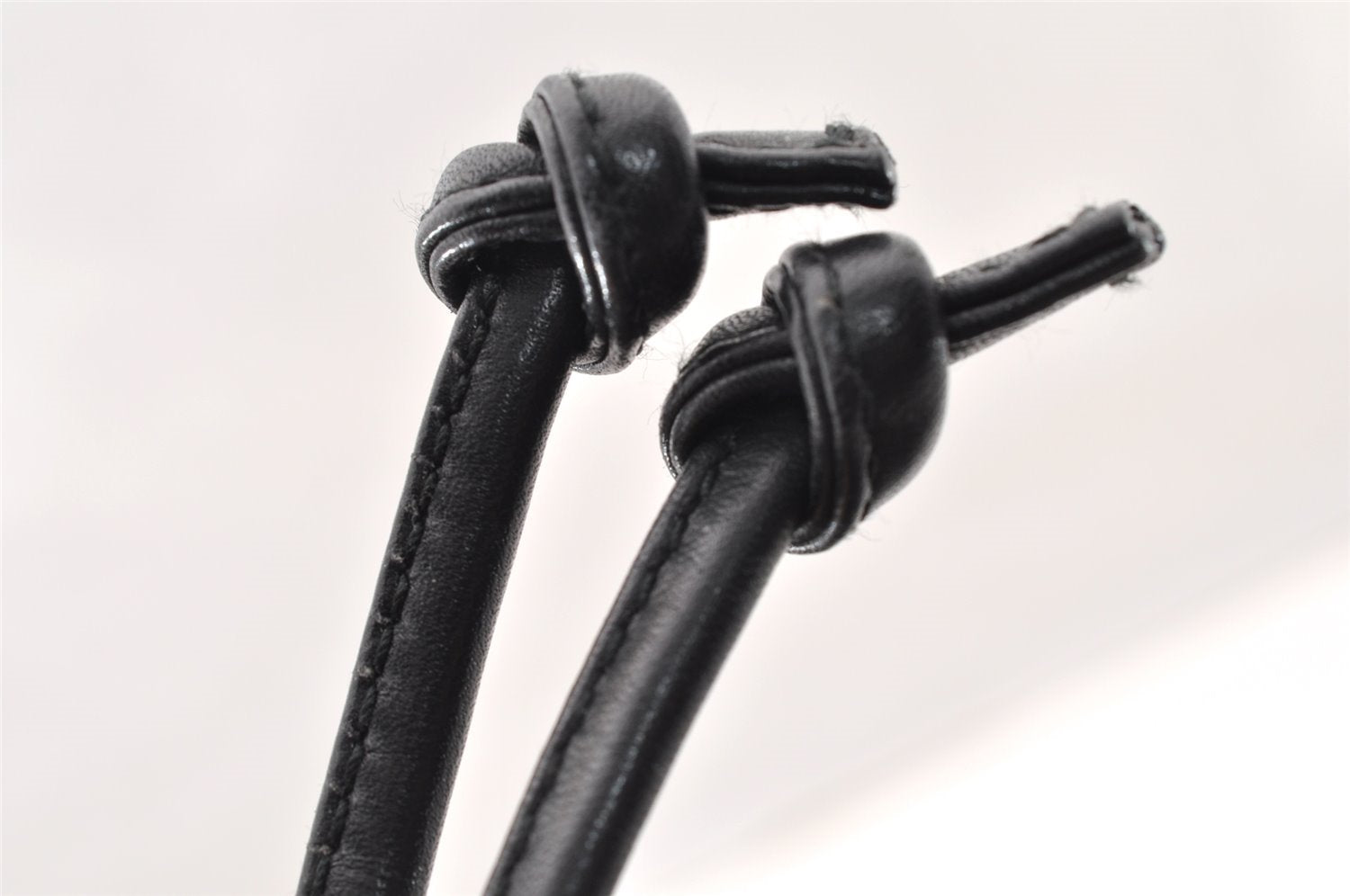 Authentic GUCCI Vintage Drawstring Backpack Nylon Leather 0030233 Black 7989I