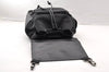 Authentic GUCCI Vintage Drawstring Backpack Nylon Leather 0030233 Black 7989I