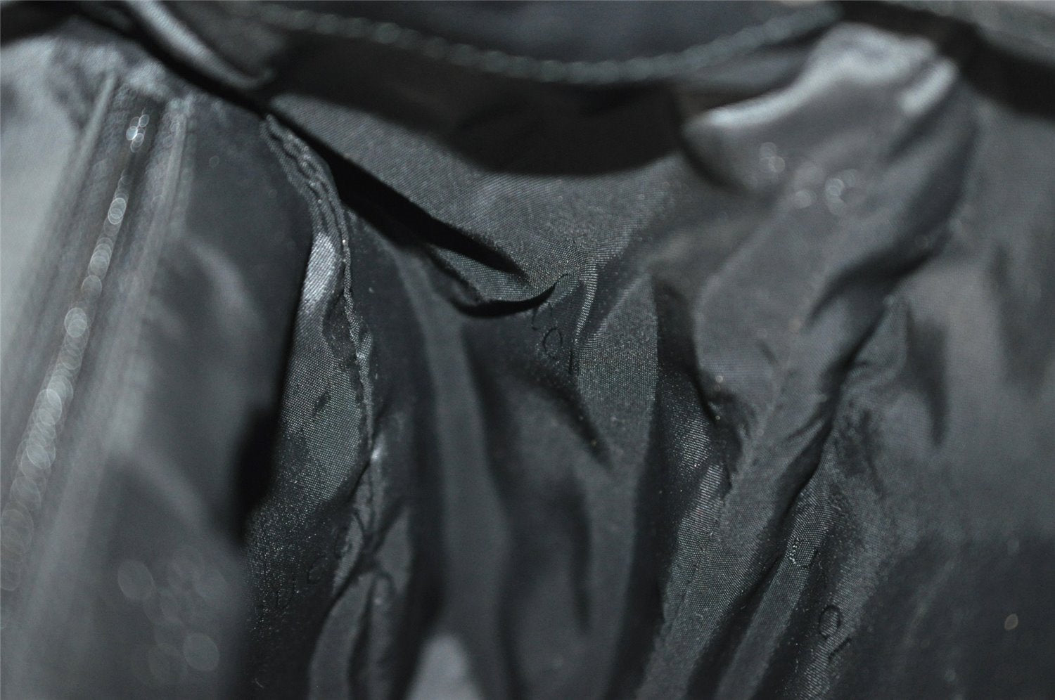 Authentic GUCCI Vintage Drawstring Backpack Nylon Leather 0030233 Black 7989I