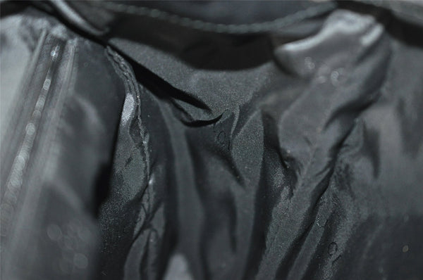 Authentic GUCCI Vintage Drawstring Backpack Nylon Leather 0030233 Black 7989I