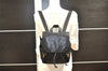 Authentic GUCCI Vintage Drawstring Backpack Nylon Leather 0030233 Black 7989I