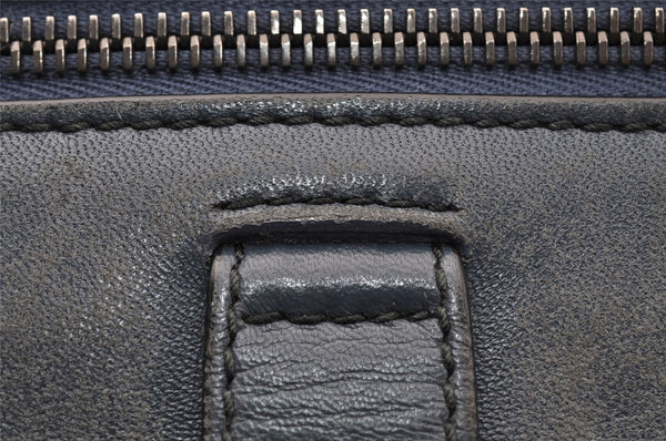 Authentic BOTTEGA VENETA Vintage Intrecciato Clutch Hand Bag Purse Blue 7991I