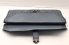 Authentic BOTTEGA VENETA Vintage Intrecciato Clutch Hand Bag Purse Blue 7991I