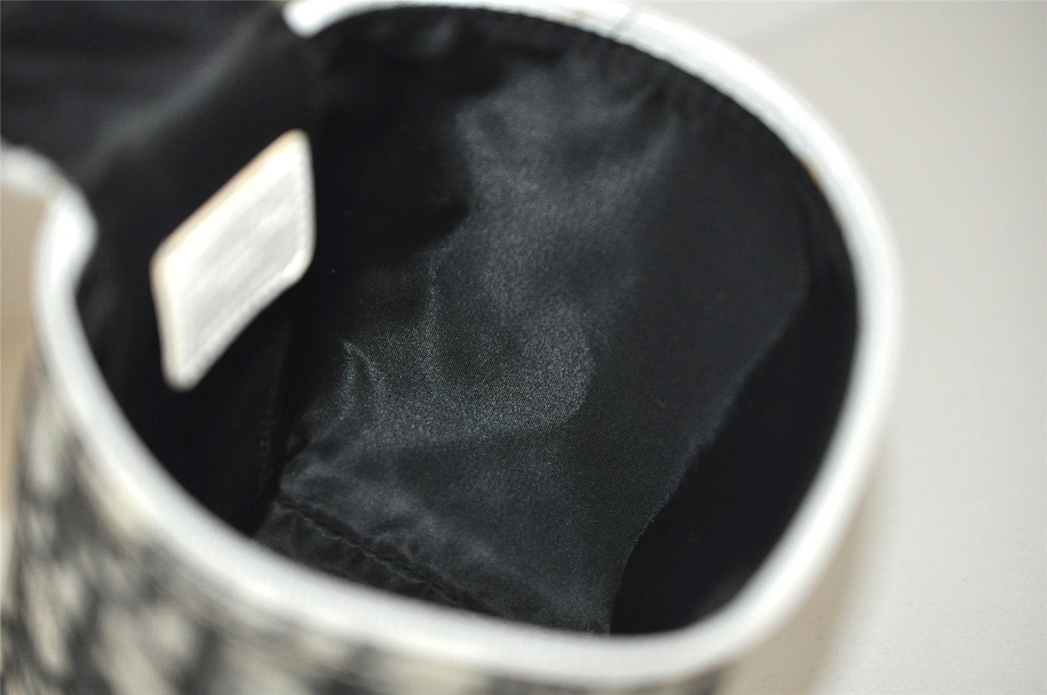Authentic Christian Dior Trotter No.2 Vanity Bag Pouch PVC Enamel Black CD 7991J