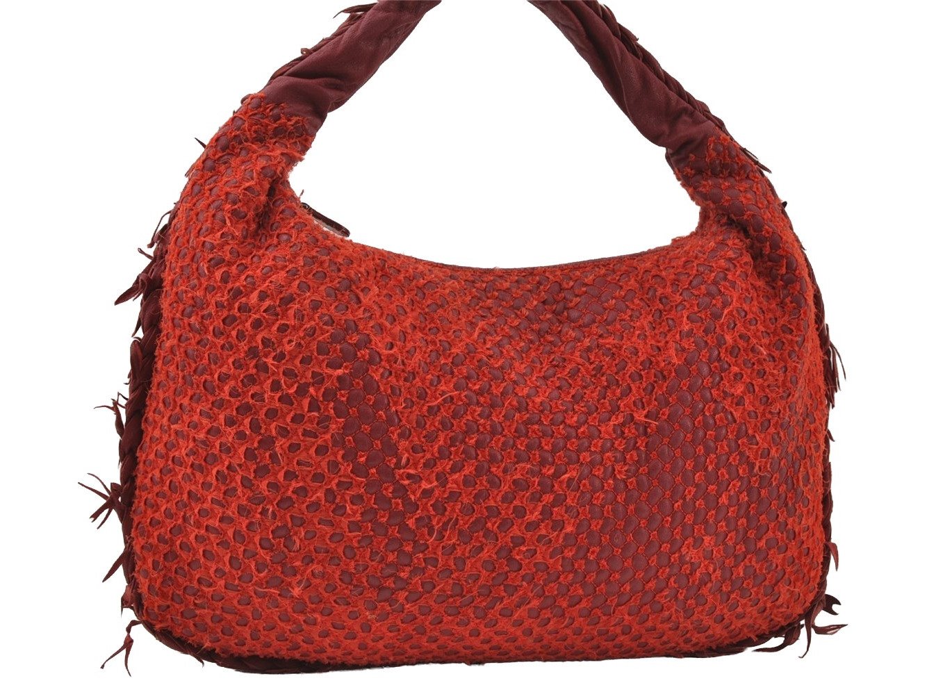 Authentic BOTTEGA VENETA Intrecciato Leather Shoulder Hand Bag Bordeaux 7992I