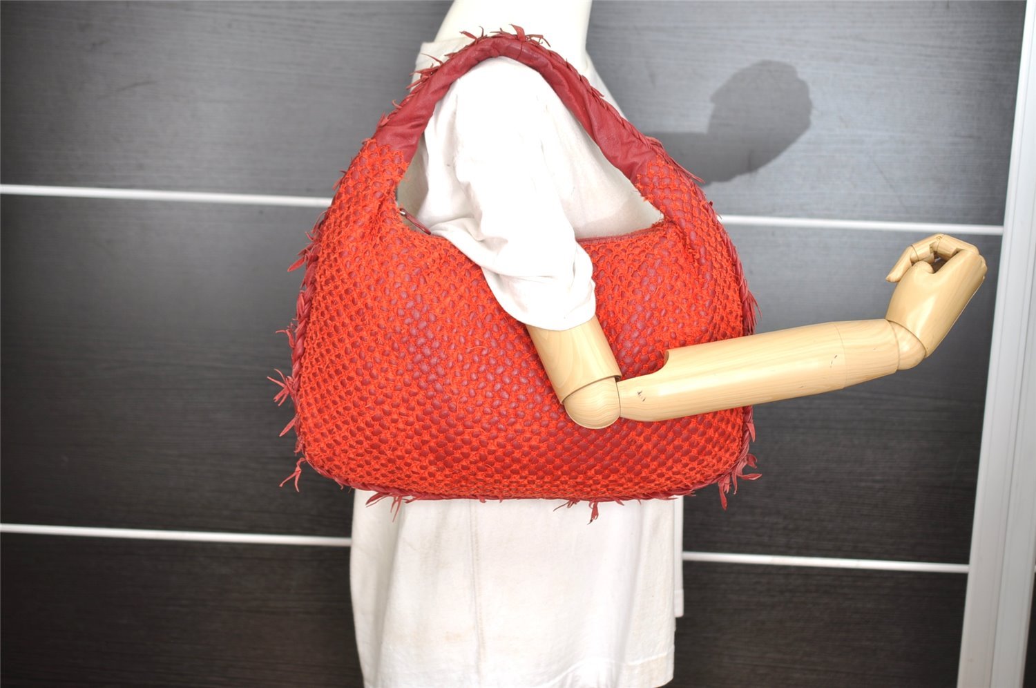 Authentic BOTTEGA VENETA Intrecciato Leather Shoulder Hand Bag Bordeaux 7992I