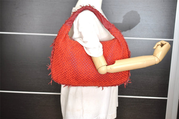 Authentic BOTTEGA VENETA Intrecciato Leather Shoulder Hand Bag Bordeaux 7992I