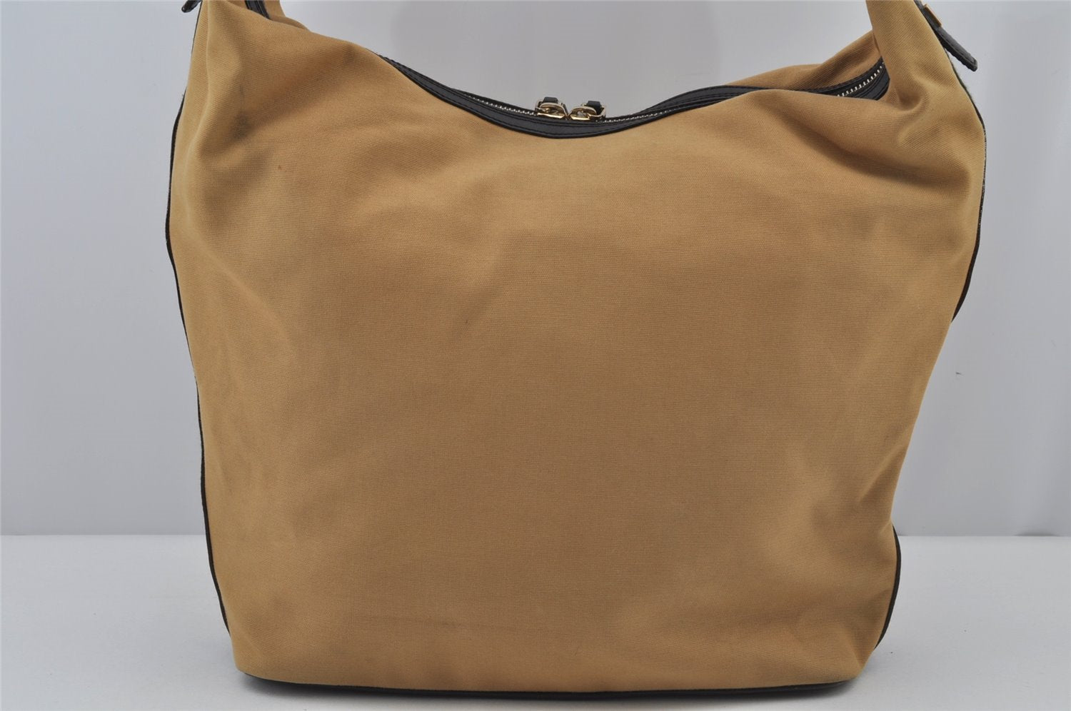 Authentic GUCCI Web Sherry Line Shoulder Bag Canvas Leather 0014287 Beige 7992J