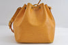 Authentic Louis Vuitton Epi Petit Noe Drawstring Bag Yellow M44109 LV 7993I