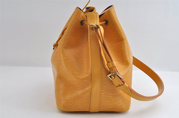 Authentic Louis Vuitton Epi Petit Noe Drawstring Bag Yellow M44109 LV 7993I