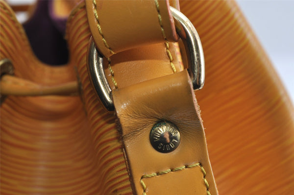 Authentic Louis Vuitton Epi Petit Noe Drawstring Bag Yellow M44109 LV 7993I