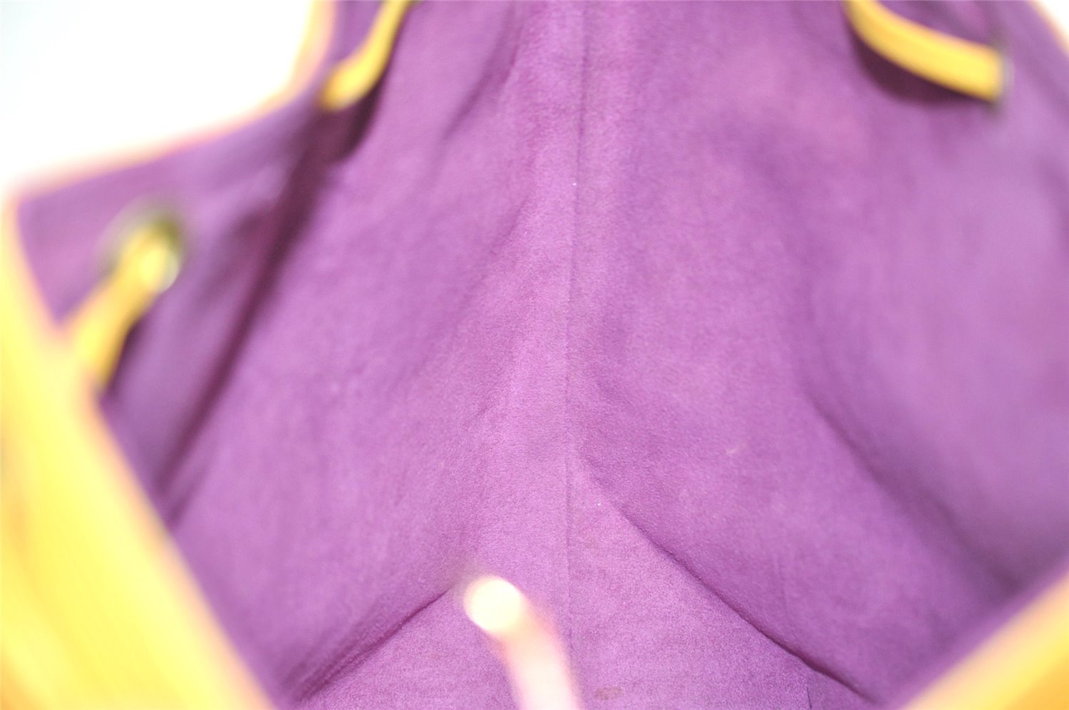 Authentic Louis Vuitton Epi Petit Noe Drawstring Bag Yellow M44109 LV 7993I