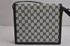 Authentic GUCCI Sherry Line Shoulder Cross Bag GG PVC Leather Navy Junk 7993J
