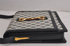 Authentic GUCCI Sherry Line Shoulder Cross Bag GG PVC Leather Navy Junk 7993J