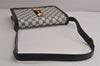 Authentic GUCCI Sherry Line Shoulder Cross Bag GG PVC Leather Navy Junk 7993J