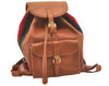 Authentic GUCCI Vintage Web Sherry Line Backpack Leather Brown Junk 7994J