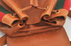Authentic GUCCI Vintage Web Sherry Line Backpack Leather Brown Junk 7994J