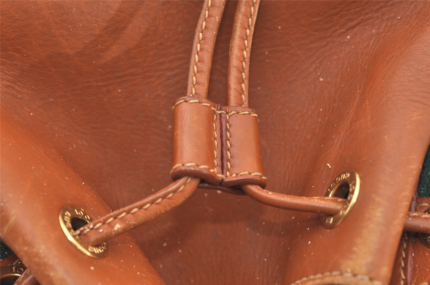 Authentic GUCCI Vintage Web Sherry Line Backpack Leather Brown Junk 7994J