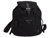 Authentic PRADA Vintage Nylon Tessuto Leather Drawstring Backpack Black 7995J