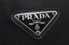 Authentic PRADA Vintage Nylon Tessuto Leather Drawstring Backpack Black 7995J