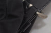 Authentic PRADA Vintage Nylon Tessuto Leather Drawstring Backpack Black 7995J