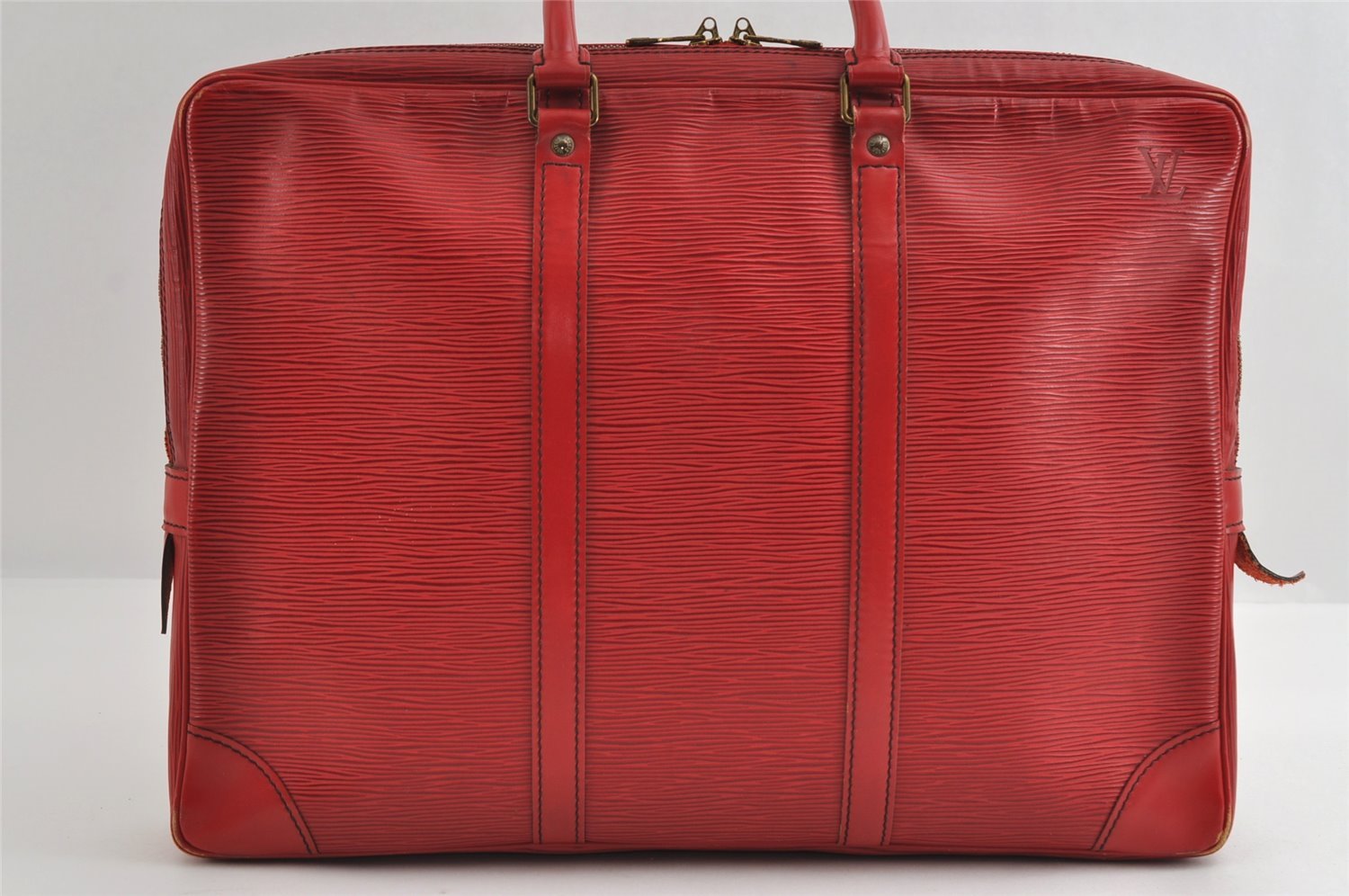 Authentic Louis Vuitton Epi Porte Documents Voyage Briefcase Red M54477 LV 7996I
