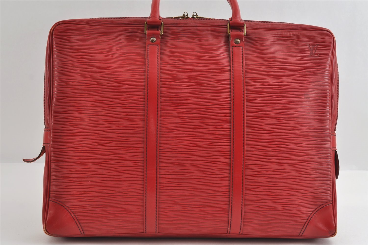 Authentic Louis Vuitton Epi Porte Documents Voyage Briefcase Red M54477 LV 7996I