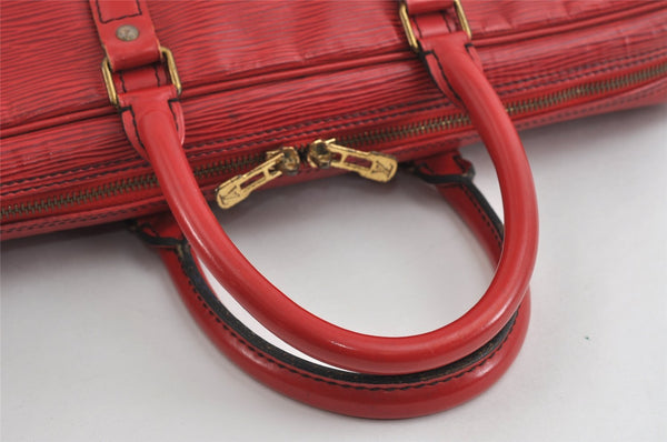 Authentic Louis Vuitton Epi Porte Documents Voyage Briefcase Red M54477 LV 7996I