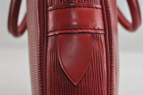 Authentic Louis Vuitton Epi Porte Documents Voyage Briefcase Red M54477 LV 7996I