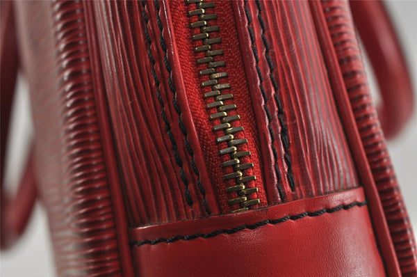 Authentic Louis Vuitton Epi Porte Documents Voyage Briefcase Red M54477 LV 7996I