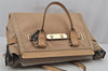 Authentic COACH Swagger 2Way Shoulder Hand Bag Leather Beige 7996J