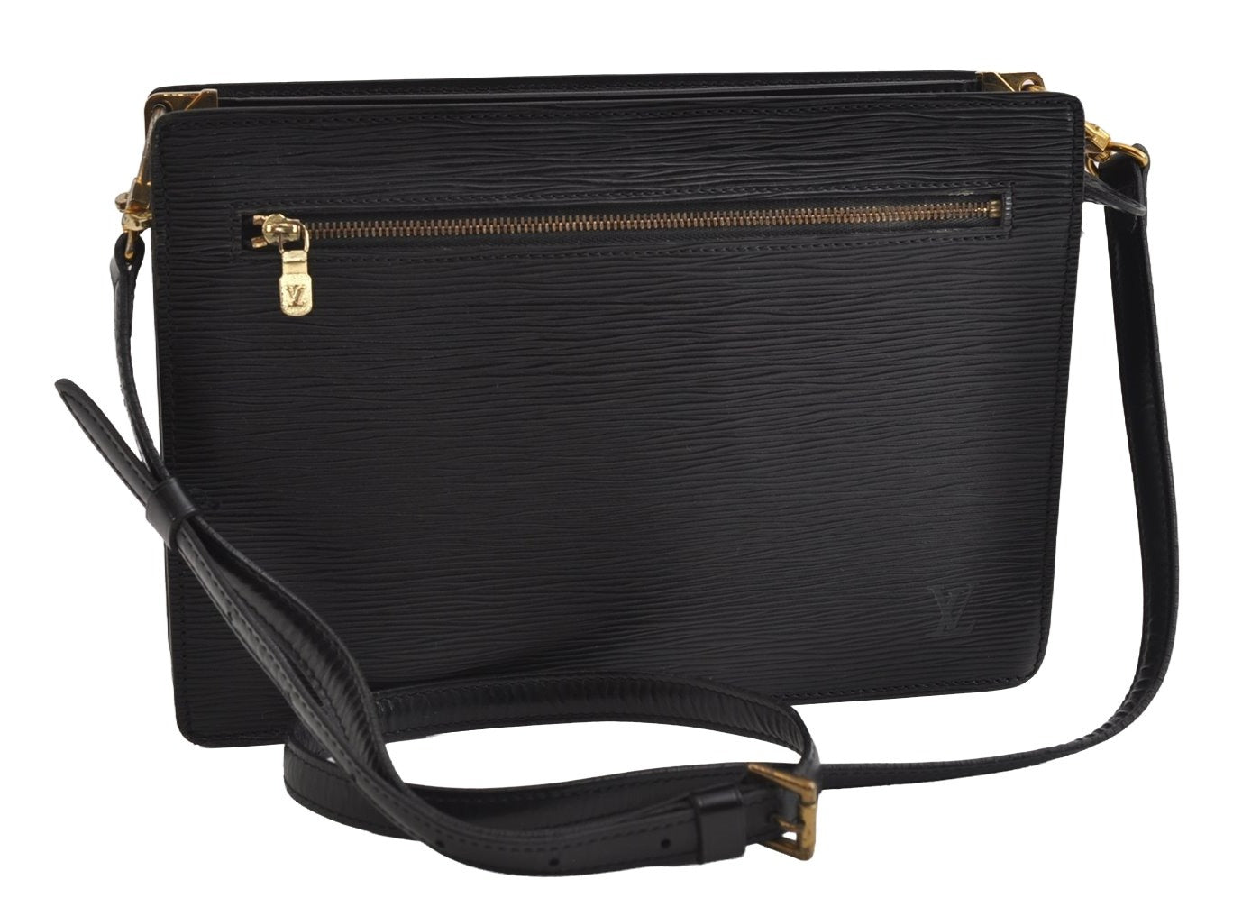 Authentic Louis Vuitton Epi Enghien 2Way Shoulder Clutch Bag M52112 Black 7999I