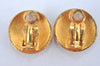 Authentic CHANEL Clip-On Earrings CoCo Mark Gold Plated Box 7999J