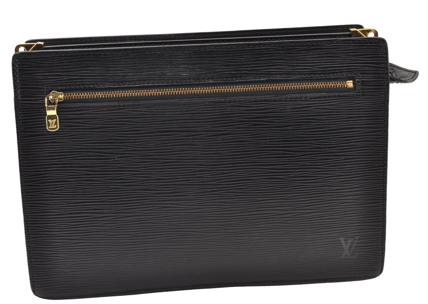 Authentic Louis Vuitton Epi Enghien 2Way Shoulder Clutch Bag M52112 Black 8000I