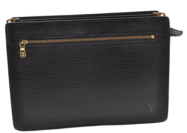 Authentic Louis Vuitton Epi Enghien 2Way Shoulder Clutch Bag M52112 Black 8000I