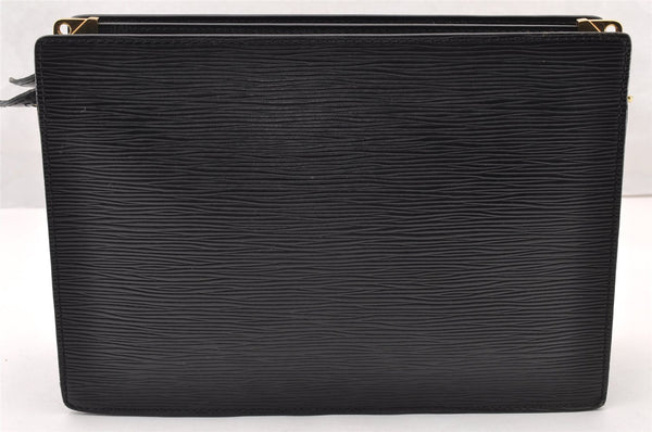 Authentic Louis Vuitton Epi Enghien 2Way Shoulder Clutch Bag M52112 Black 8000I