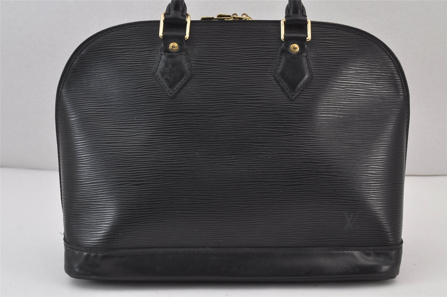 Authentic Louis Vuitton Epi Alma PM Hand Bag Black M40302 LV 8000J
