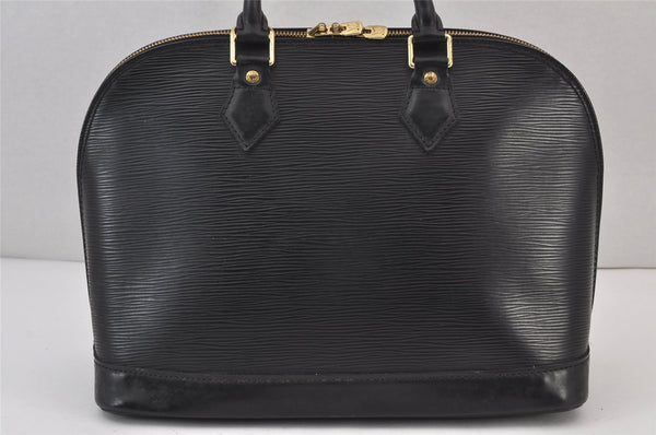 Authentic Louis Vuitton Epi Alma PM Hand Bag Black M40302 LV 8000J