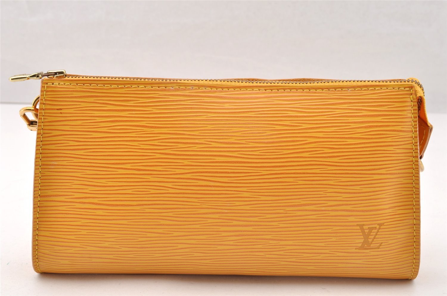 Authentic Louis Vuitton Epi Pochette Accessoires Pouch Yellow M52959 LV 8001I