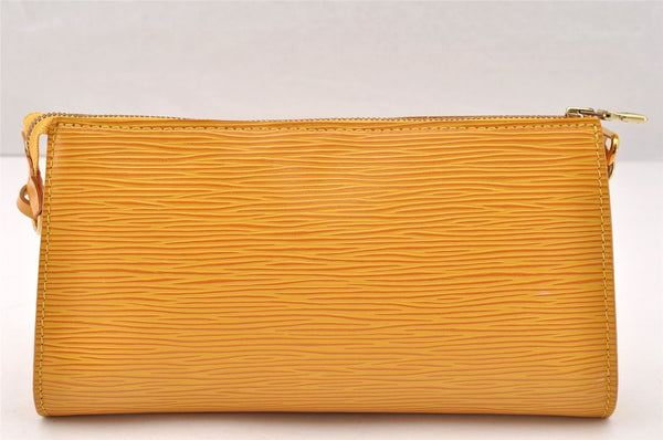 Authentic Louis Vuitton Epi Pochette Accessoires Pouch Yellow M52959 LV 8001I